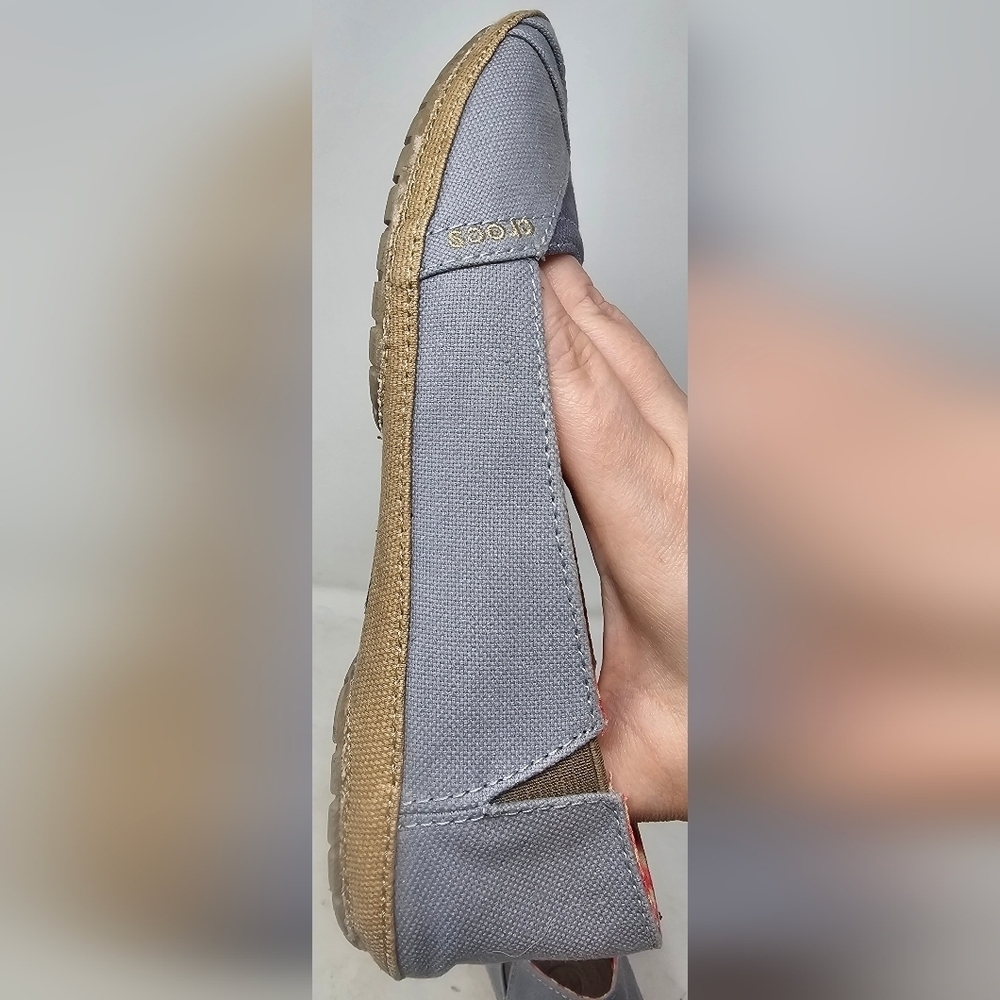 Crocs Angeline Blue Canvas Ballet Flat Comfort Slip Ons Size 6 - Picture 4 of 11